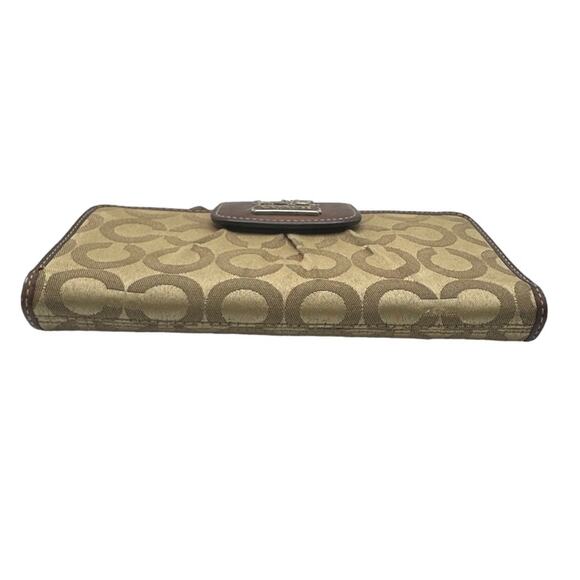 COACH Brown Signature Canvas Wallet - Picture 3 of 10
